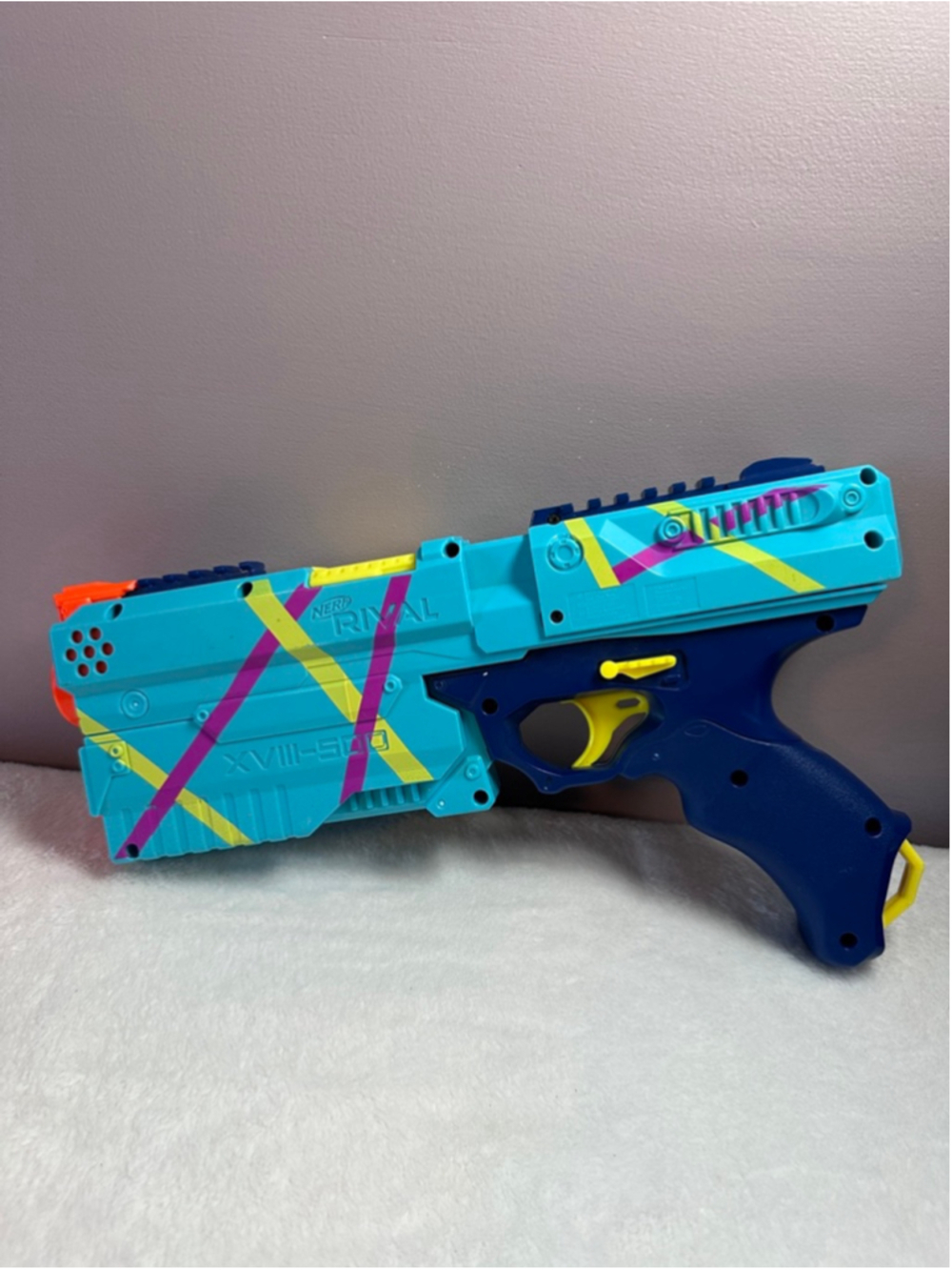 Nerf Rival XVIII 500 Blaster Blue Yellow Toy Gun Foam Ball Launcher